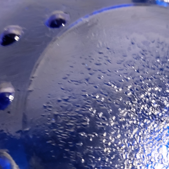 Hobnail Cobalt Blue Glass, 3 Footed, Vintage Bowl - Picture 9 of 9